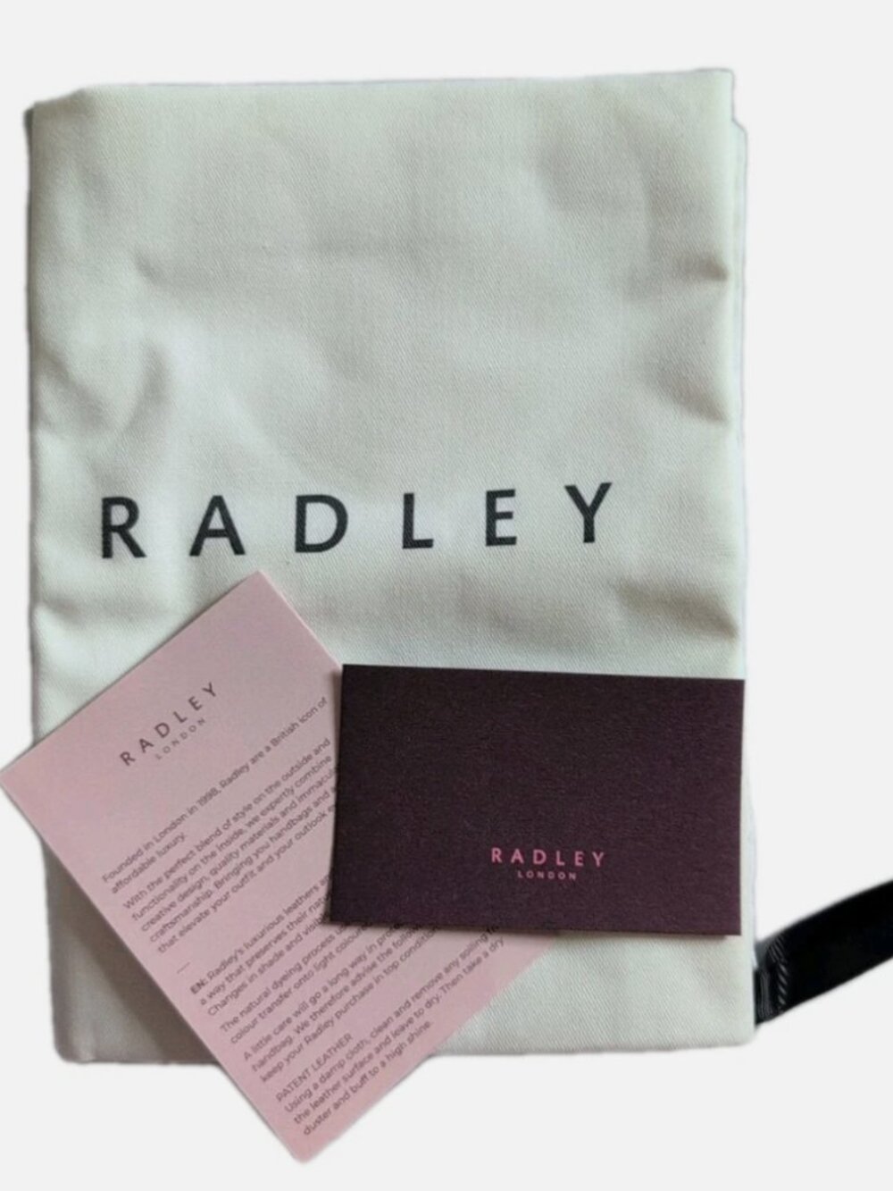 Brand New Radley London 17" X 16" White Dust Bag Storage Bag Pouch Only